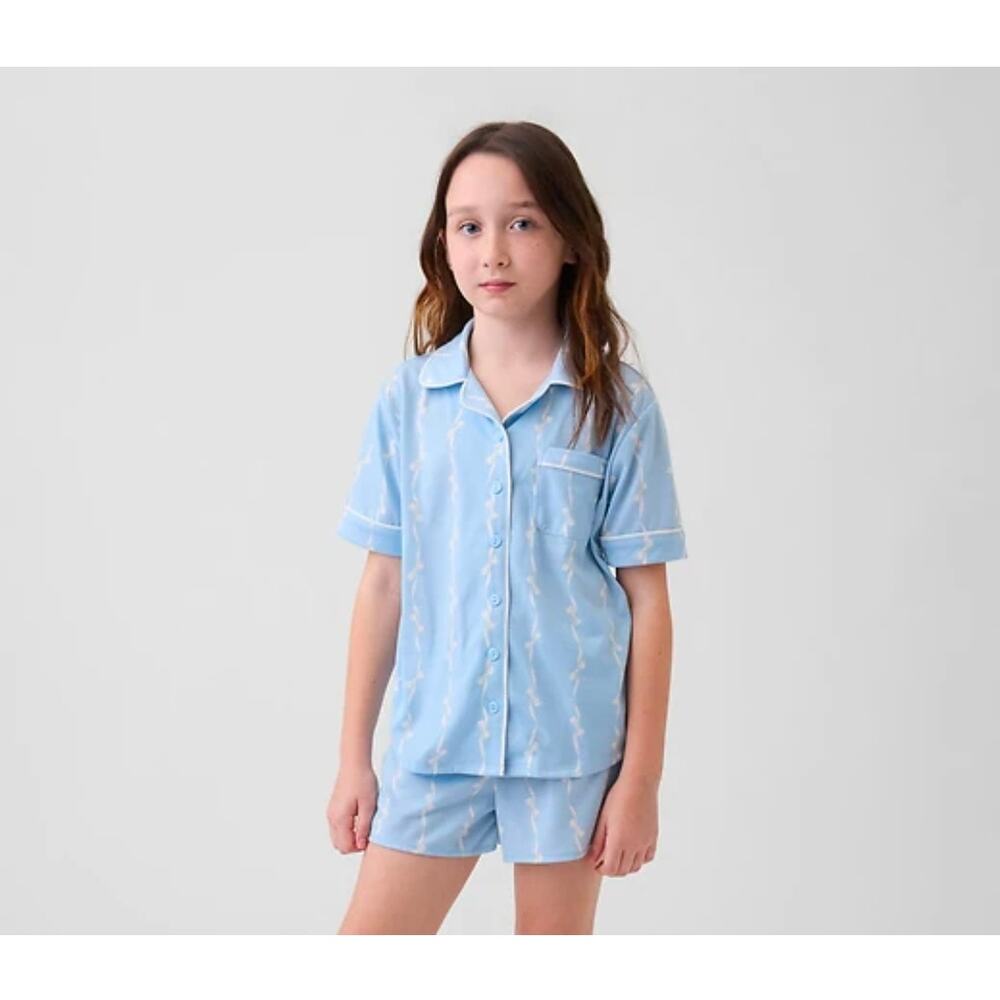 Gap Girl's Blue Ribbon Pajama Short Set